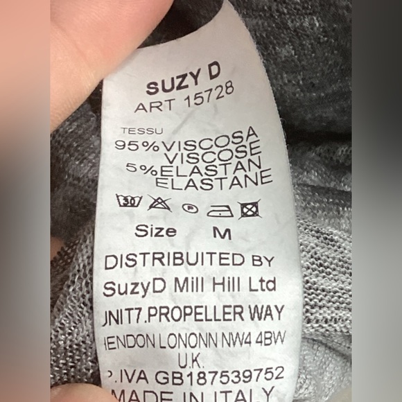 Suzy D London Lightweight Grey Marled Sweater Metallic trim - Picture 6 of 6